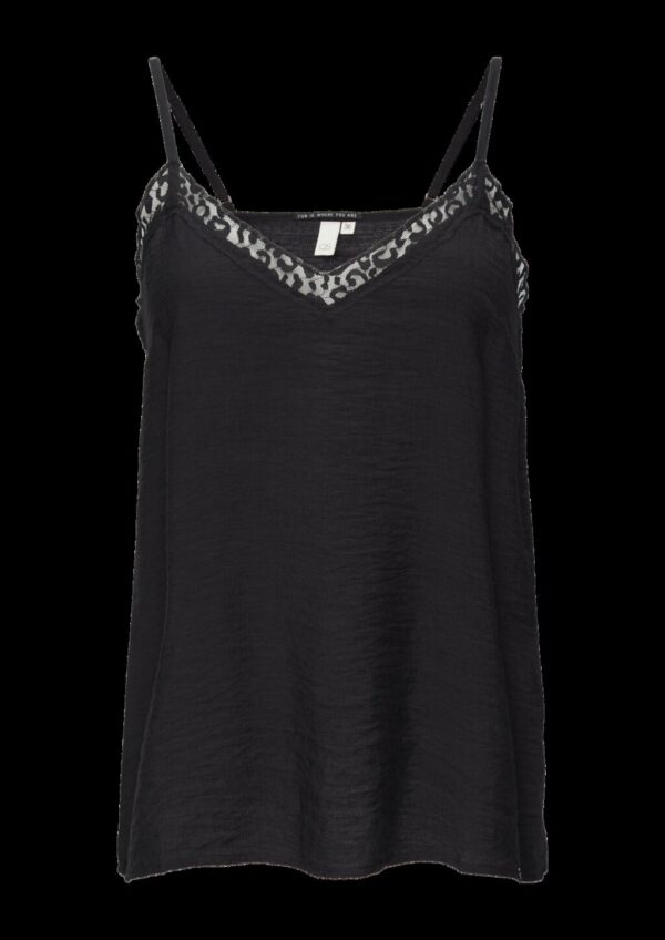 Blusentop aus Viskosemix mit Spitzen-Detail