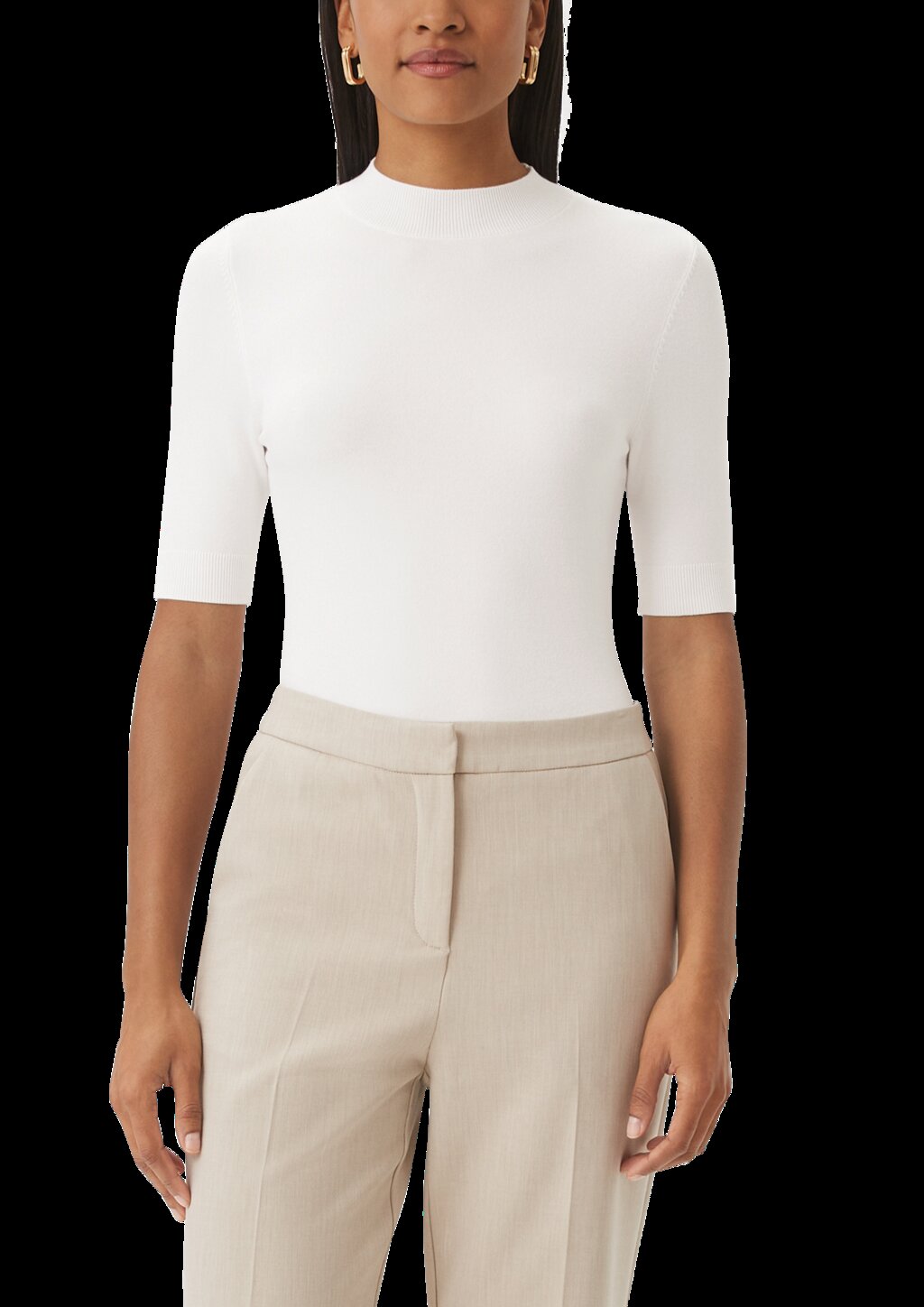 Feinstrickpullover mit Stehkragen