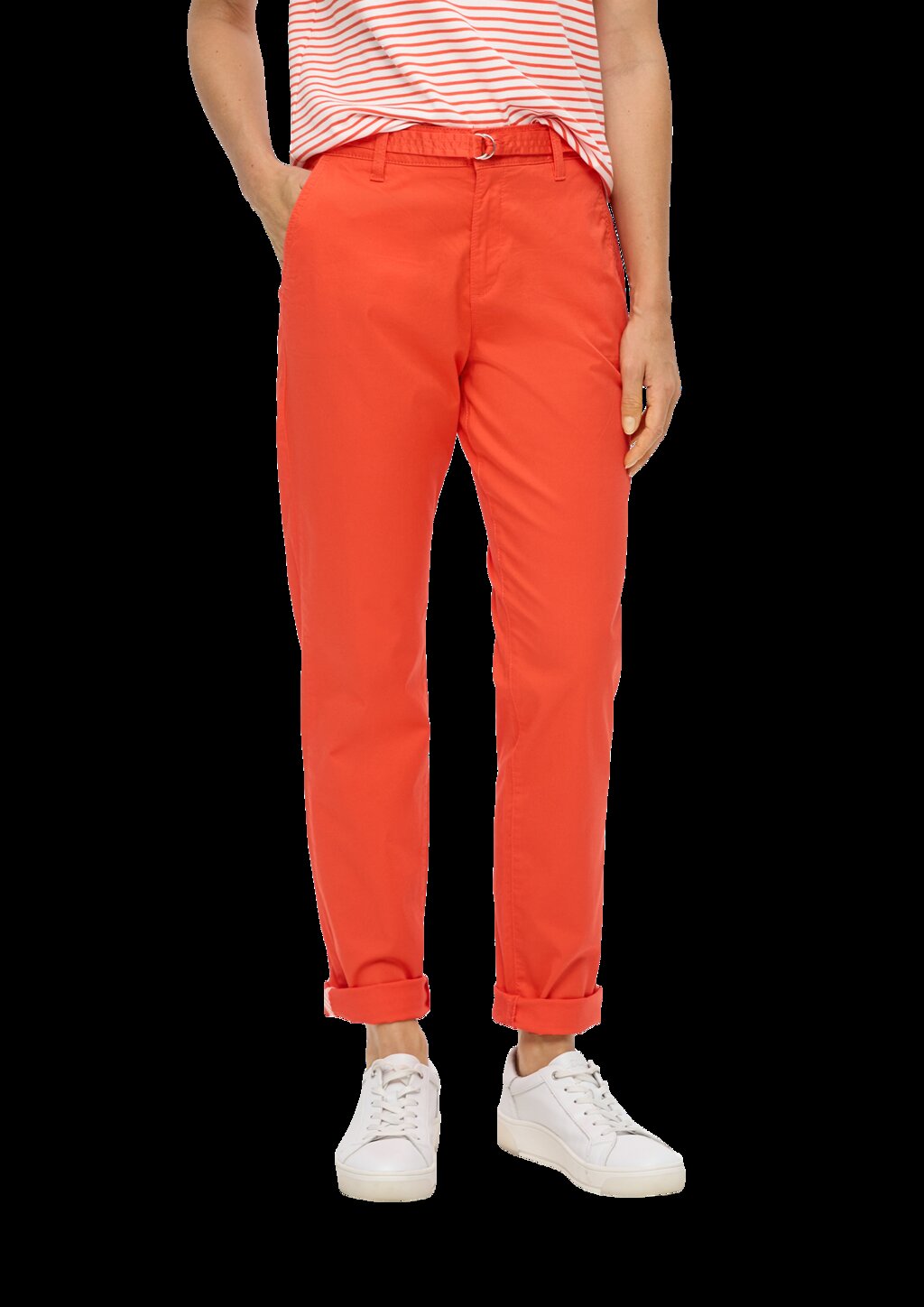 Regular: Chinohose mit Gürtel