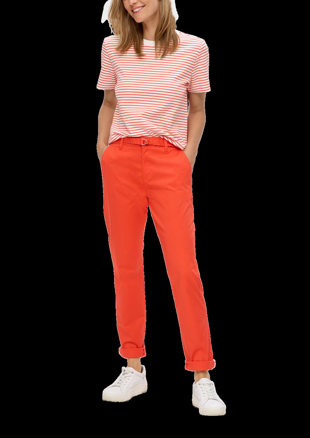 Regular: Chinohose mit Gürtel