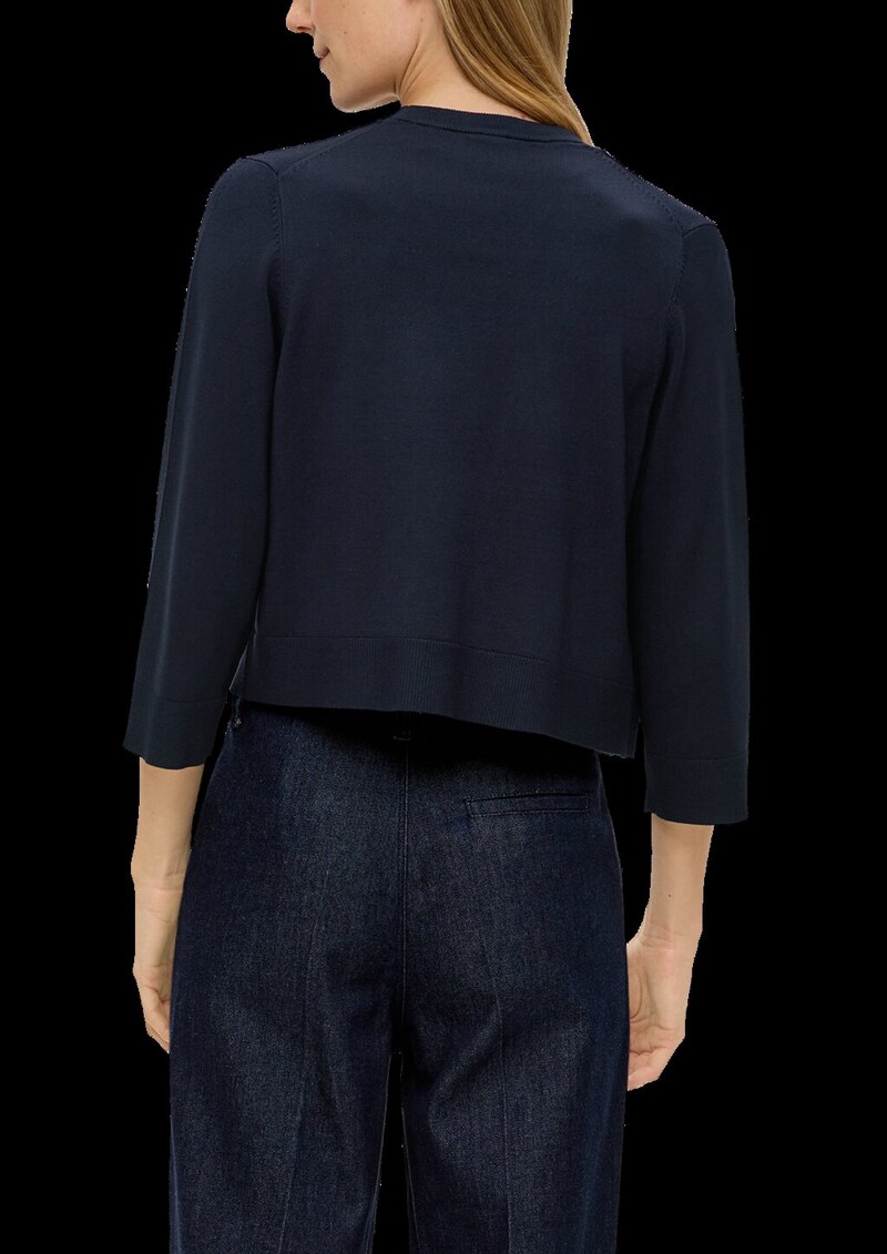 Kurze Strickjacke mit 3/4-Ärmel