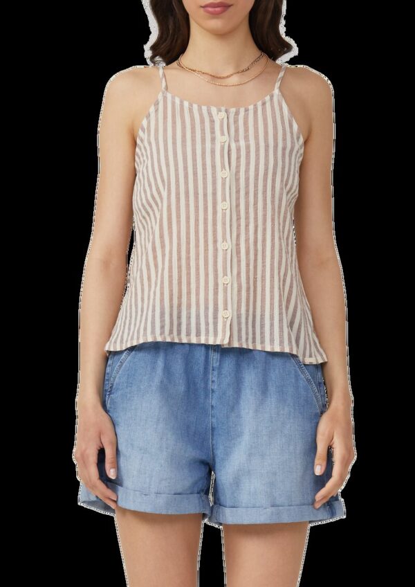 Baumwoll-Blusentop mit Knopfleiste