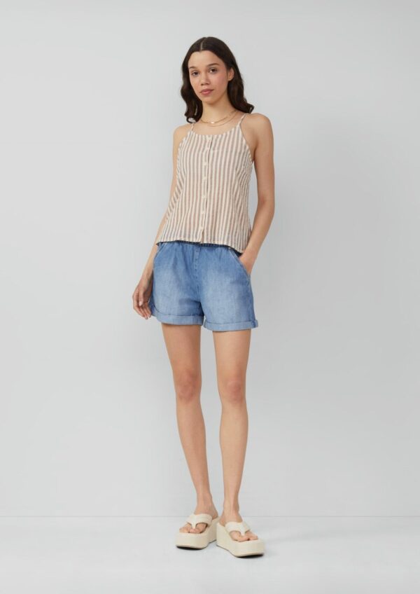 Baumwoll-Blusentop mit Knopfleiste