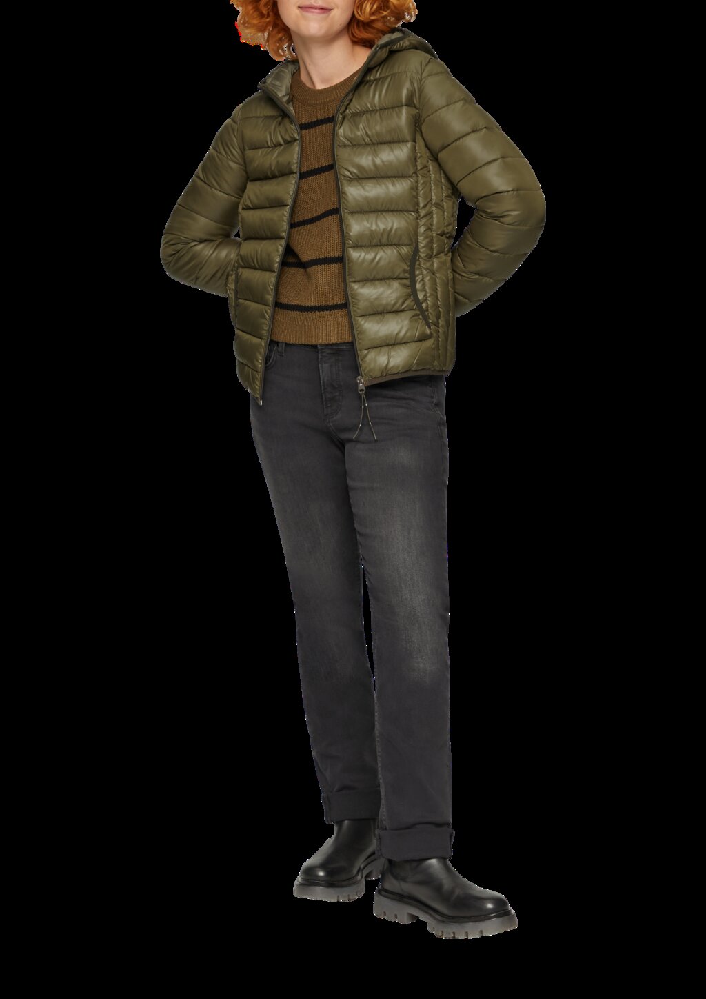 Leicht wattierte Steppjacke mit Kapuze