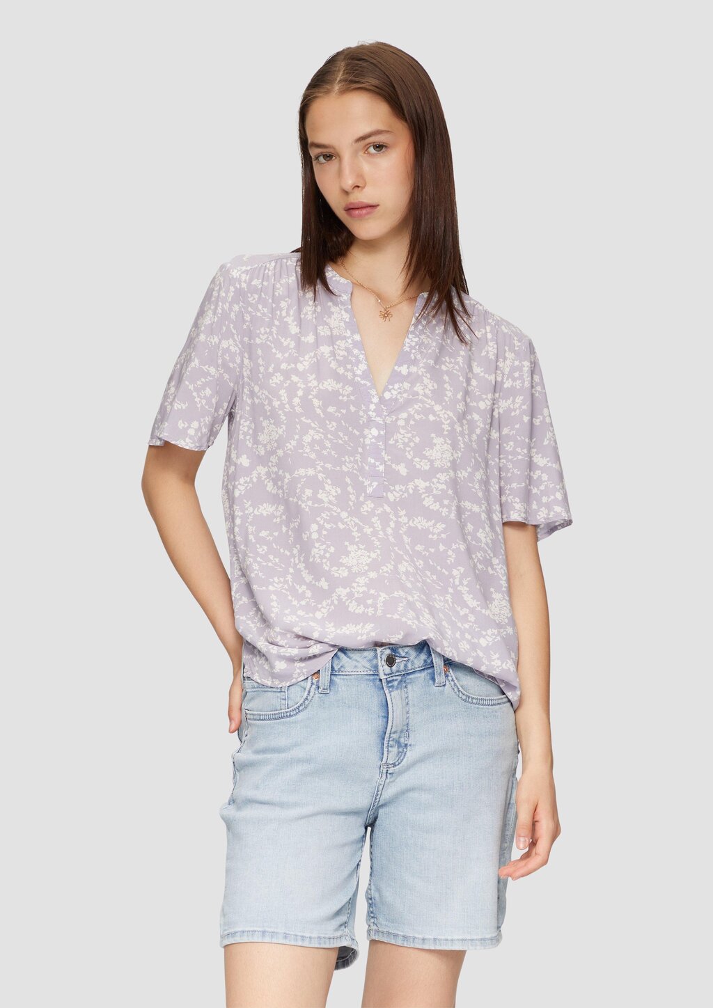 Gemusterte Tunikabluse aus Viskose