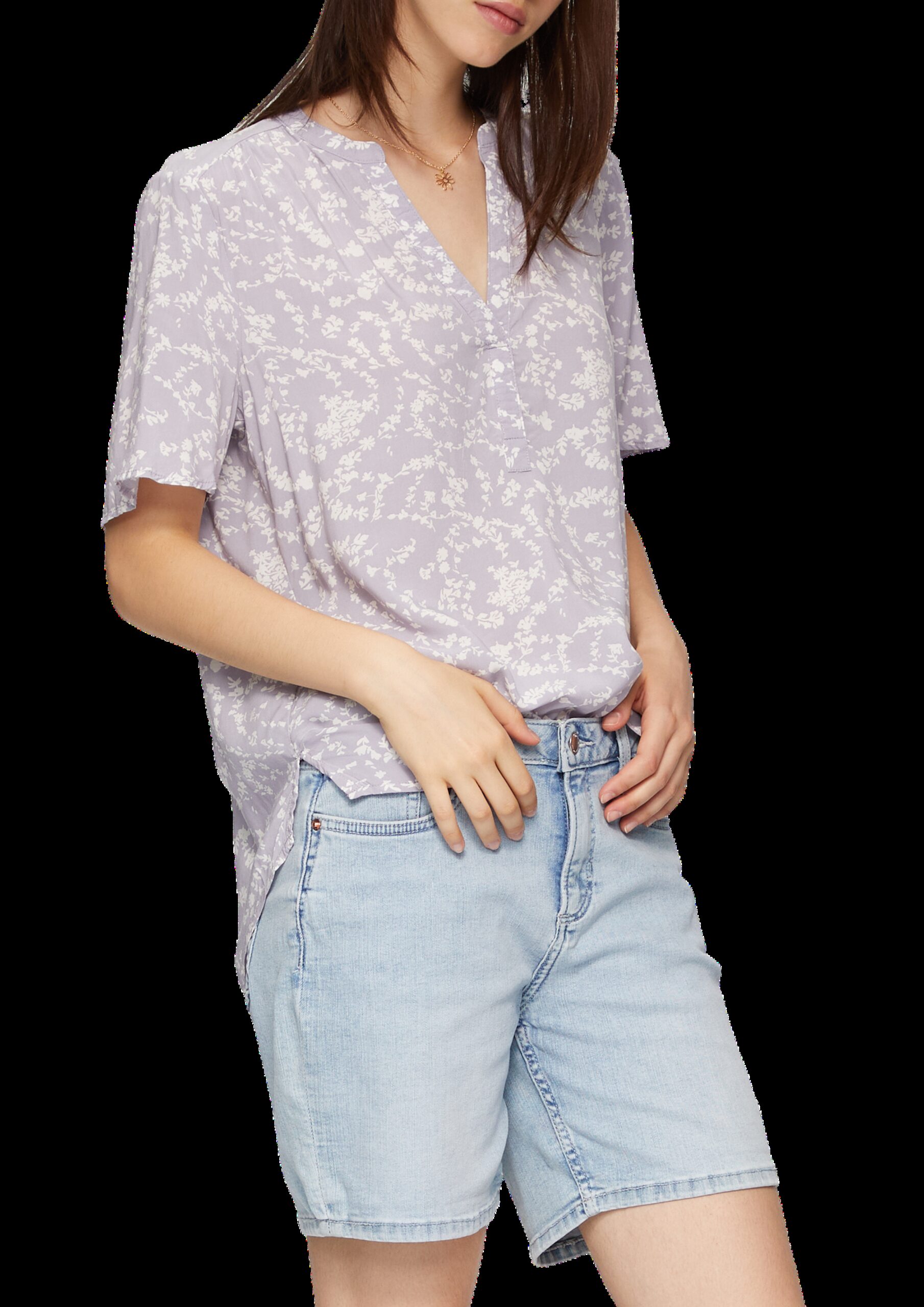 Gemusterte Tunikabluse aus Viskose