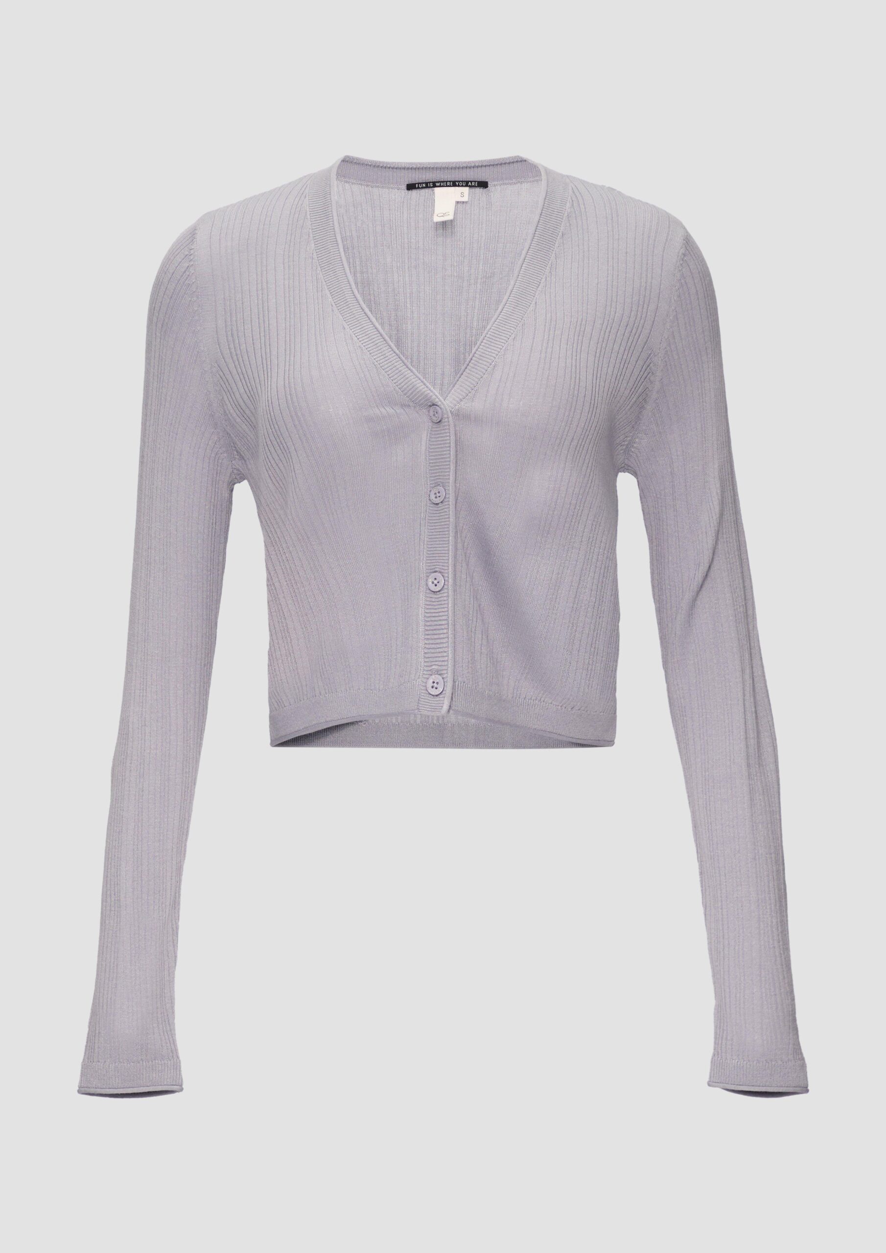 Verkürzte Strickjacke aus Viskosemix