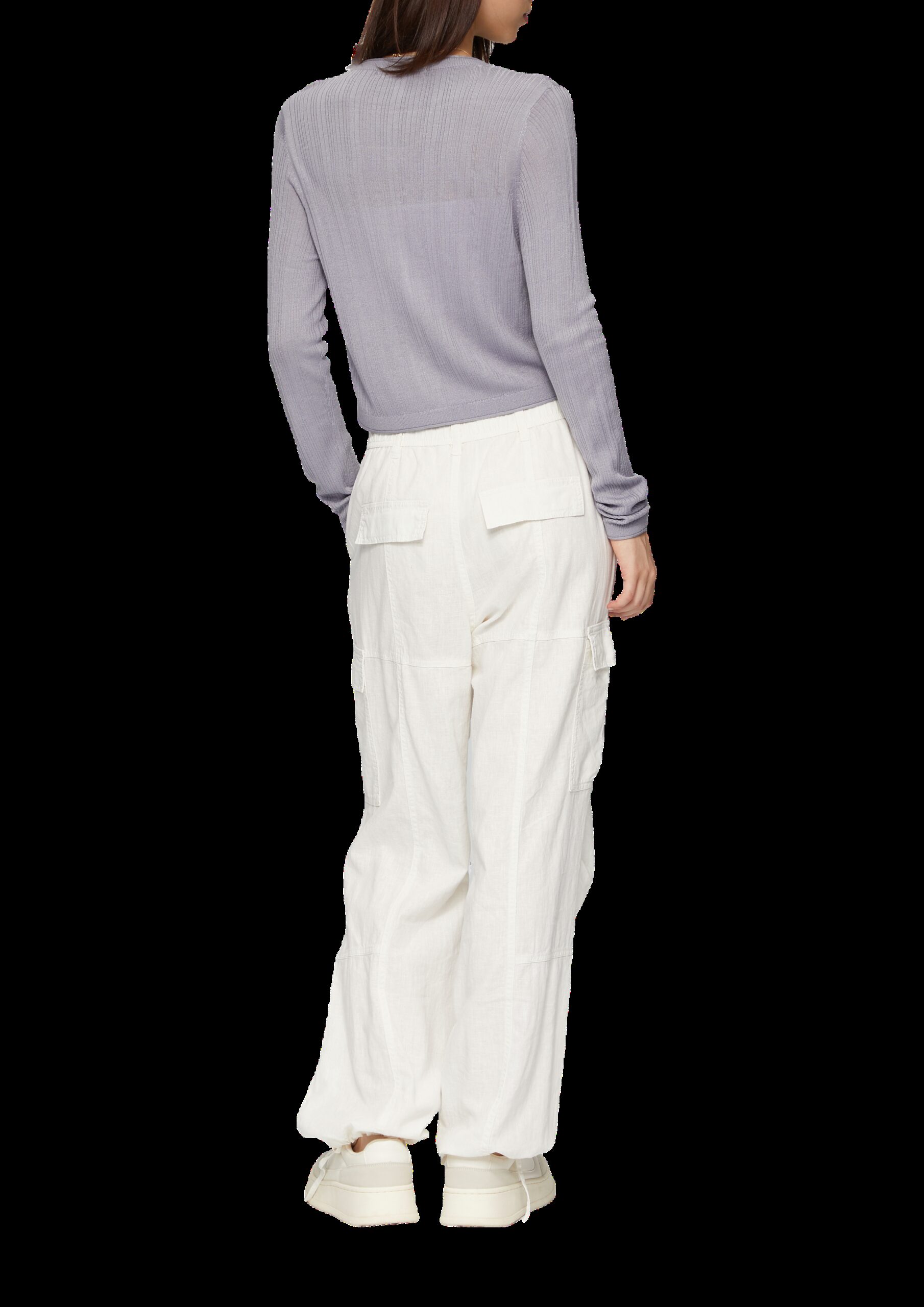 Verkürzte Strickjacke aus Viskosemix