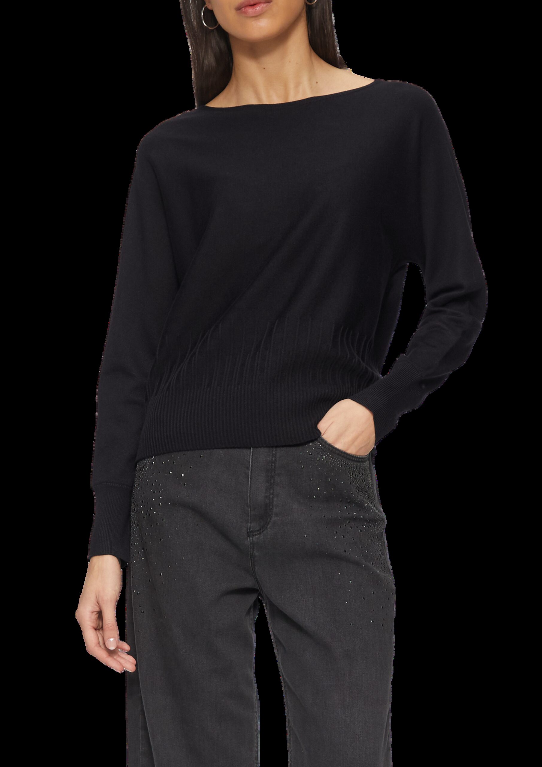 Strickpullover mit Strukturmuster am Saum