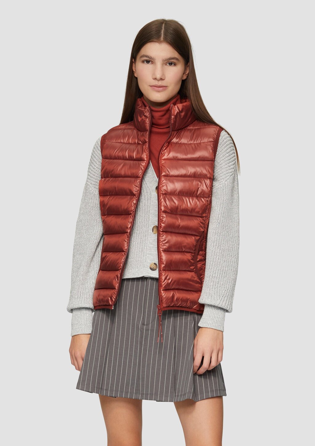 Gesteppte Weste mit Stehkragen