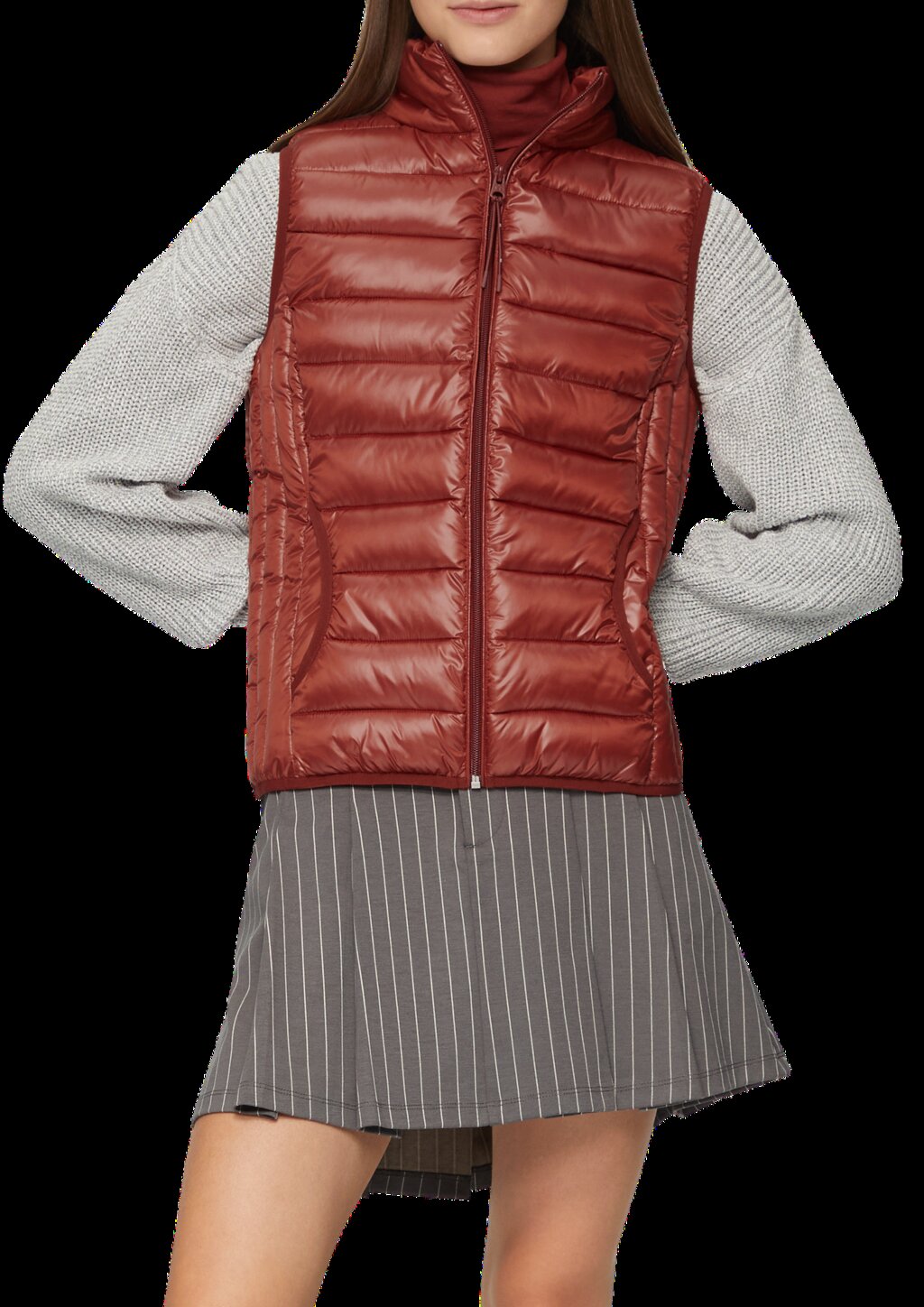 Gesteppte Weste mit Stehkragen