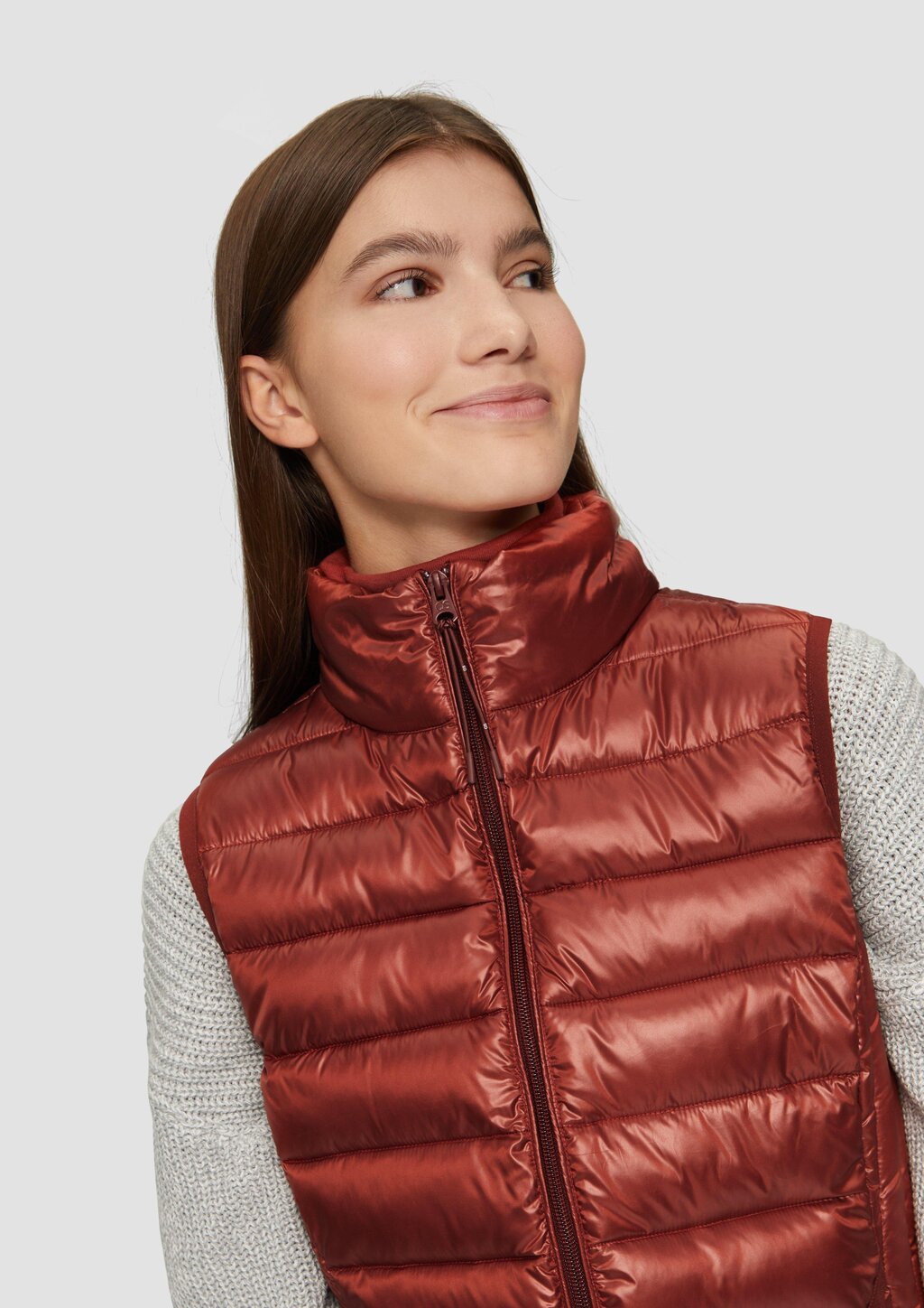 Gesteppte Weste mit Stehkragen