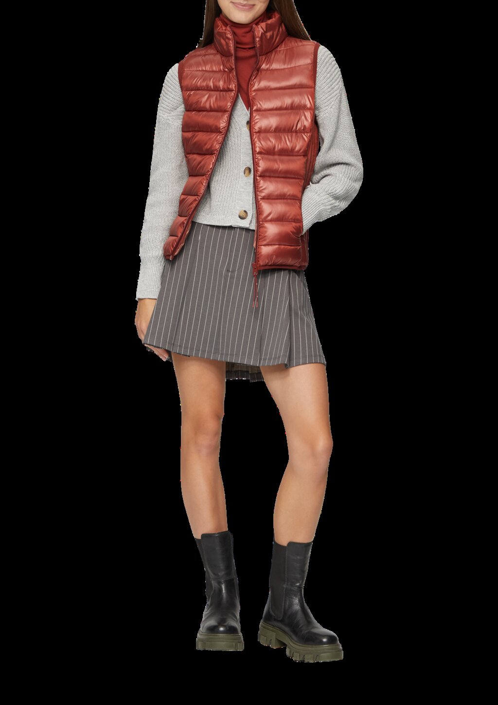 Gesteppte Weste mit Stehkragen