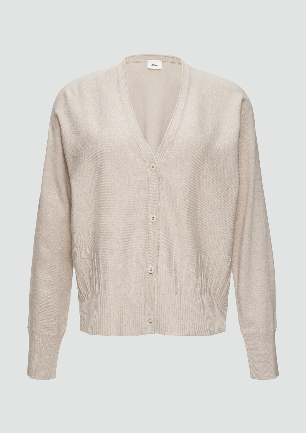 Strickjacke mit Strukturmuster am Saum