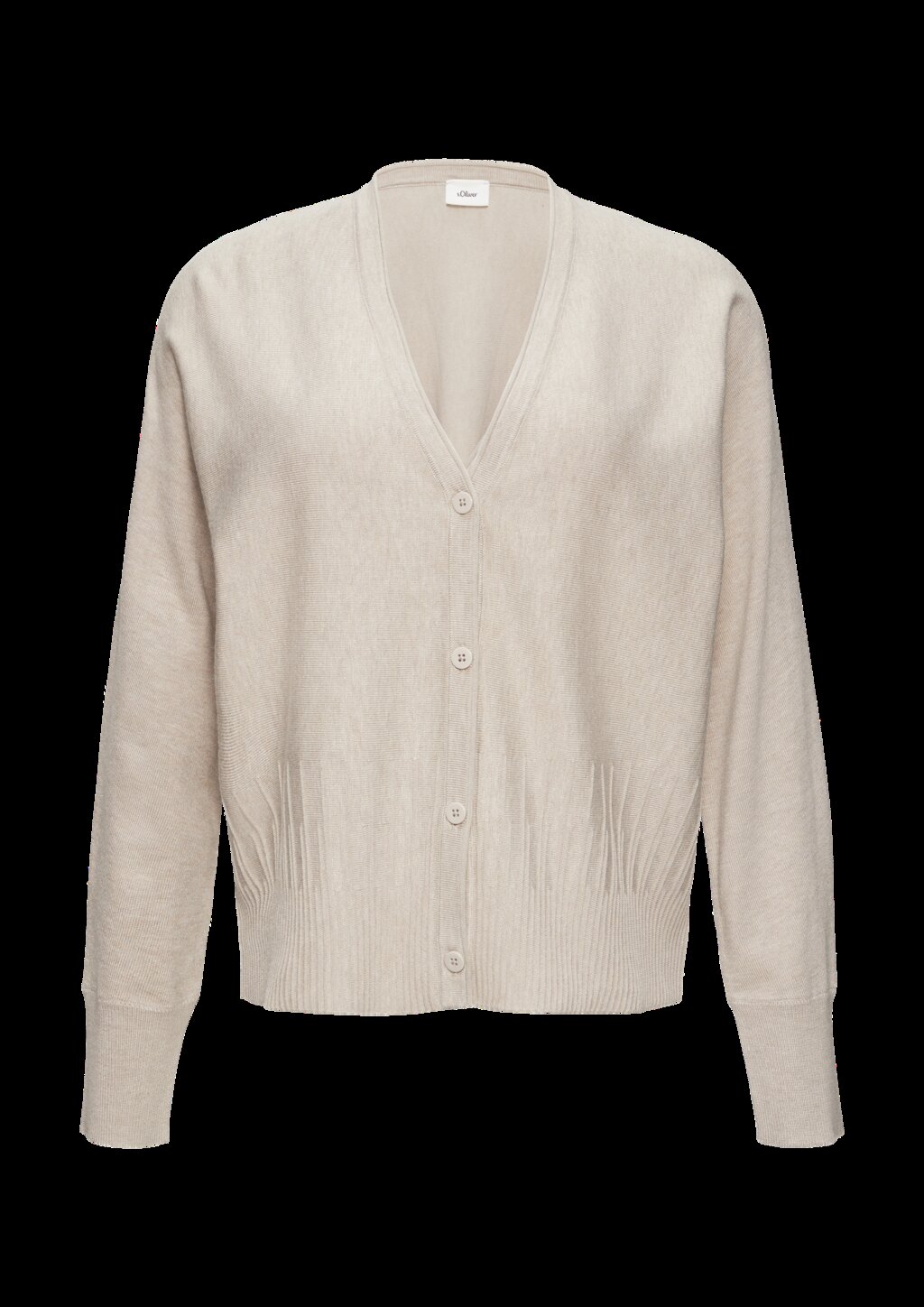 Strickjacke mit Strukturmuster am Saum