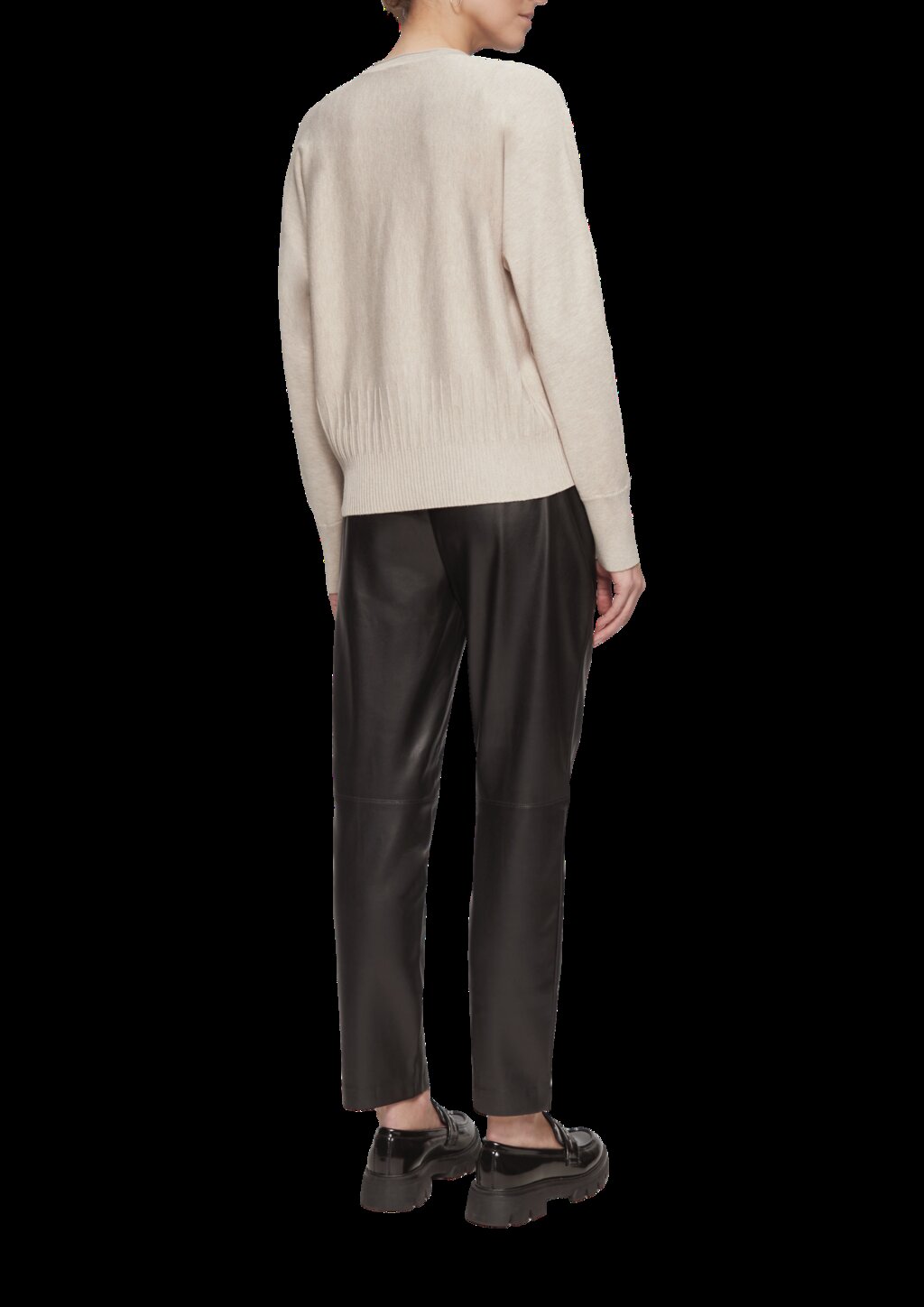 Strickjacke mit Strukturmuster am Saum