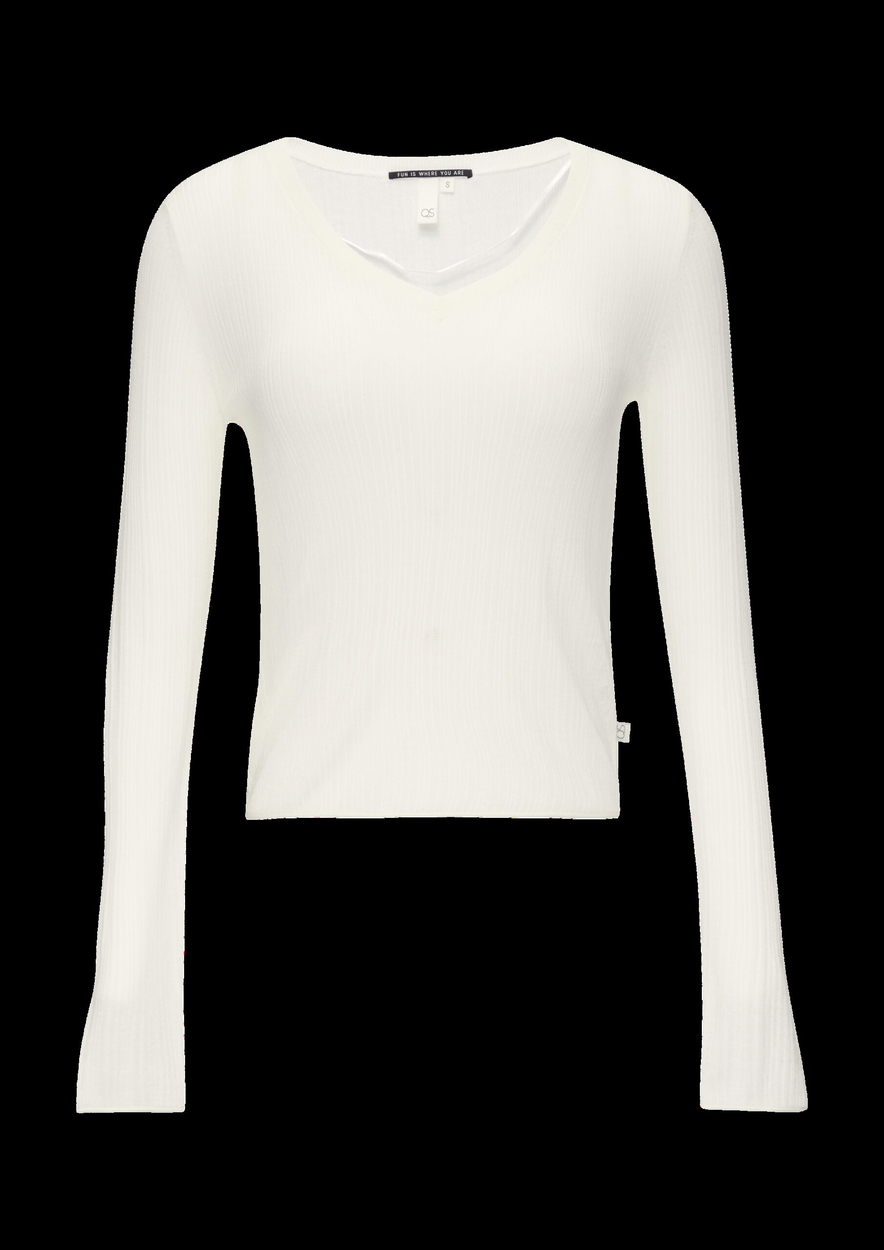 Gerippter Feinstrickpullover aus Viskosemix