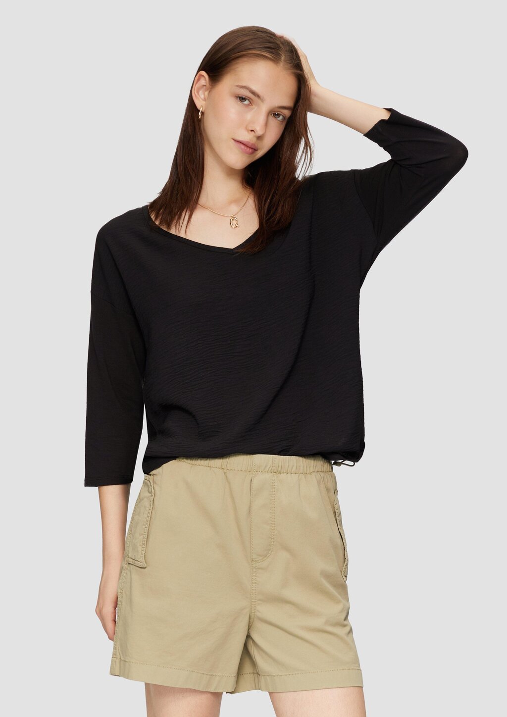 3/4-Arm-Shirt im Fabricmix