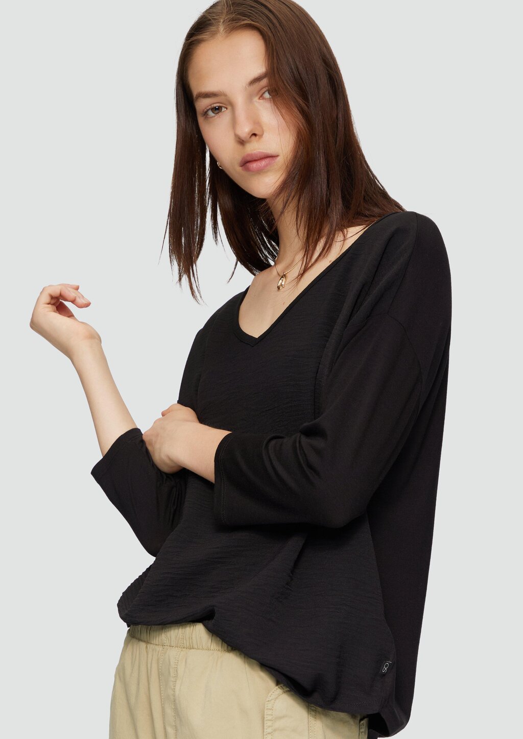 3/4-Arm-Shirt im Fabricmix