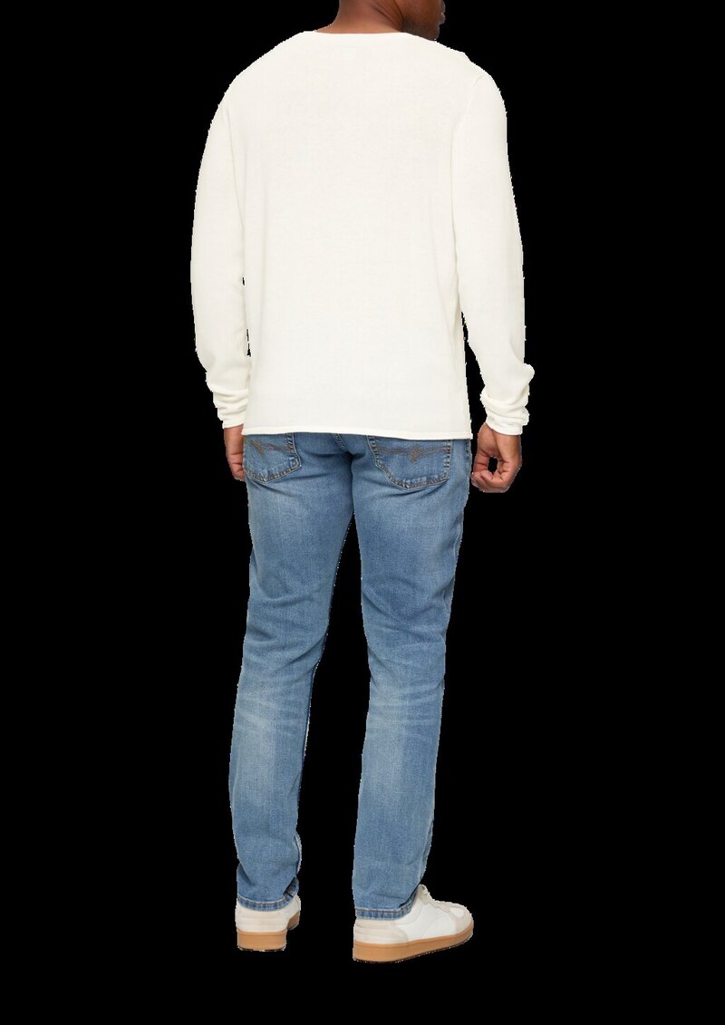 Strickpullover mit Rollsaum und Wascheffekt