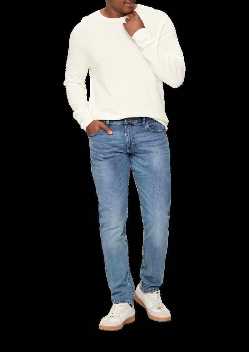 Strickpullover mit Rollsaum und Wascheffekt