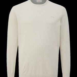 Baumwollpullover mit Logo-Stickerei