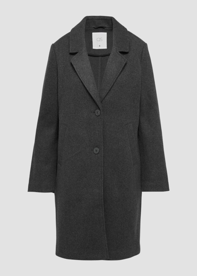 Melierter Mantel mit Reverskragen