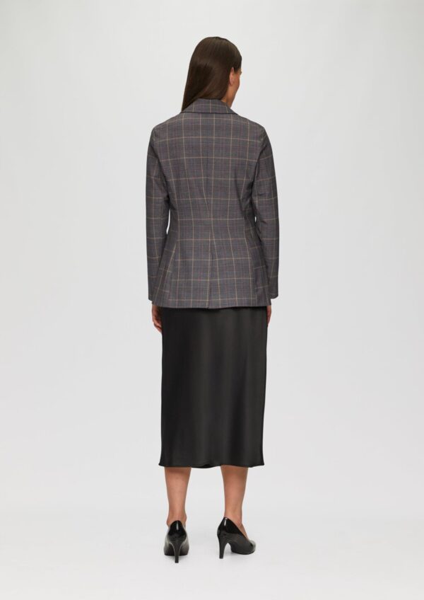 Doppelreihiger Karo-Blazer im Slim Fit