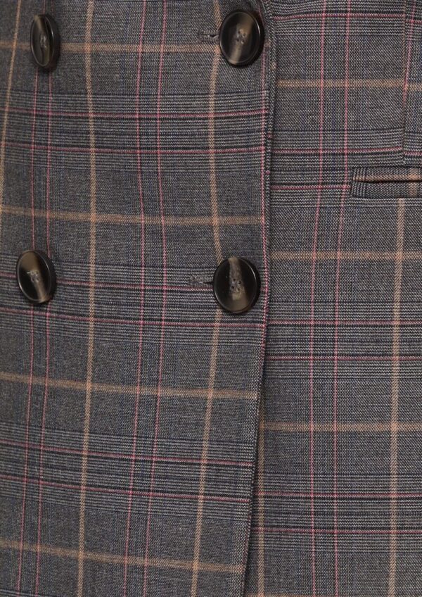 Doppelreihiger Karo-Blazer im Slim Fit