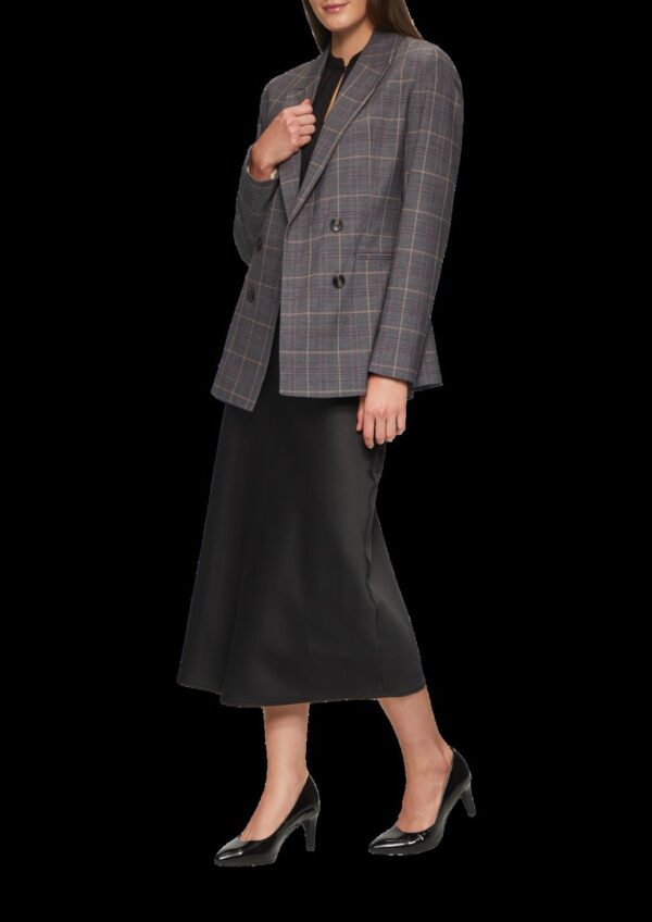 Doppelreihiger Karo-Blazer im Slim Fit