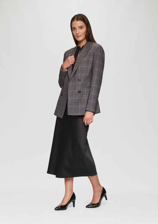 Doppelreihiger Karo-Blazer im Slim Fit