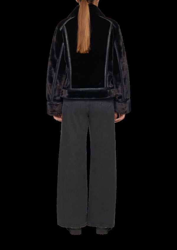 Jacke aus Web-Pelz im Biker-Stil