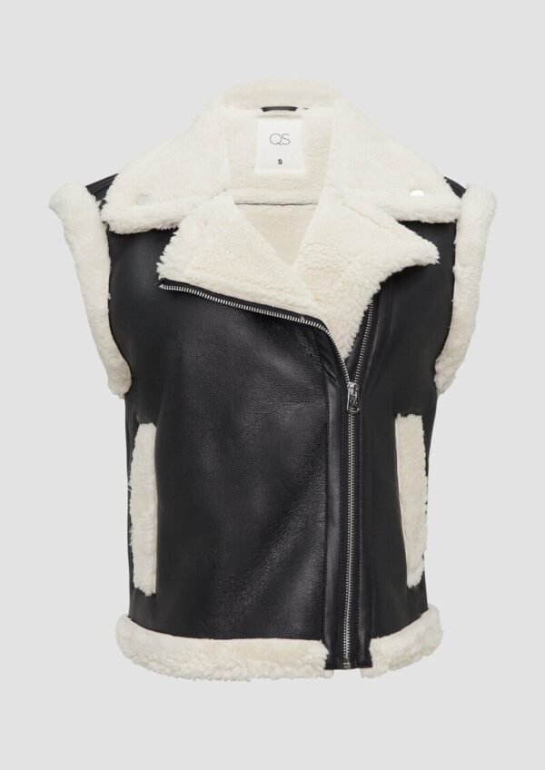 Weste in Lammfell-Optik