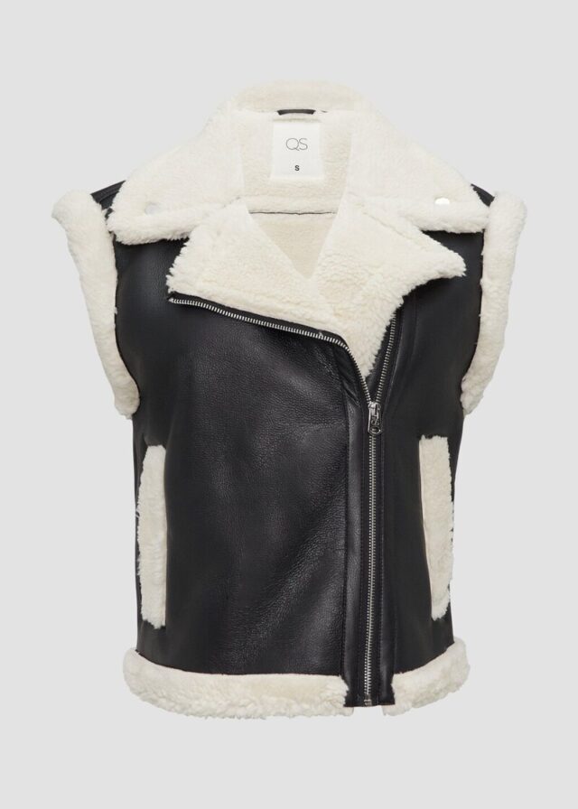 Weste in Lammfell-Optik
