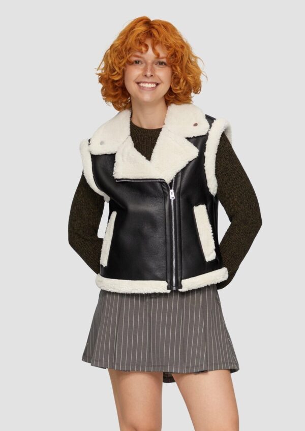 Weste in Lammfell-Optik
