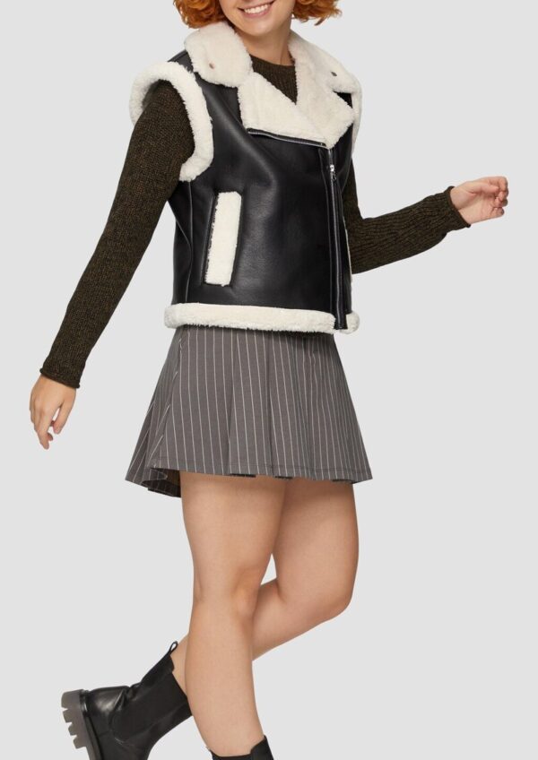 Weste in Lammfell-Optik