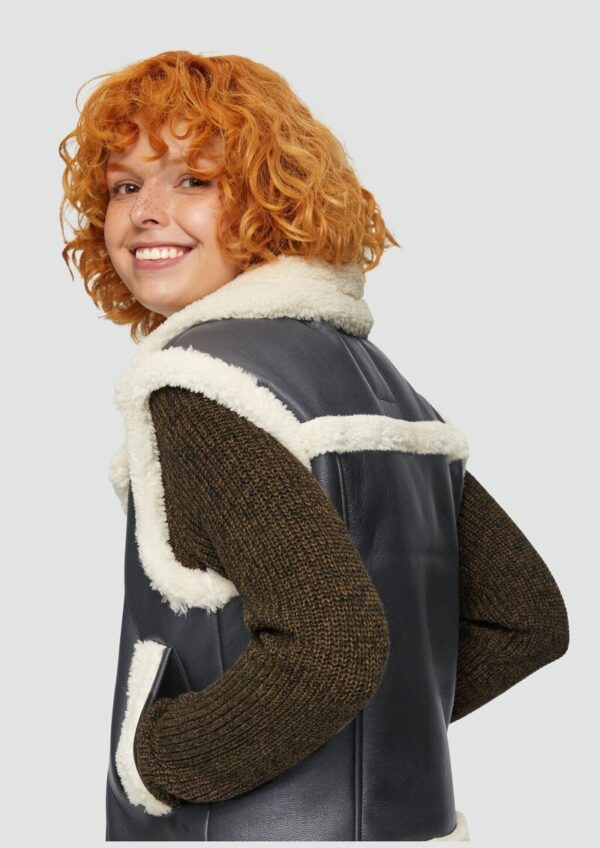 Weste in Lammfell-Optik