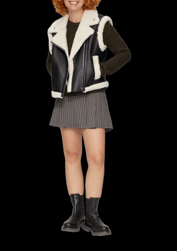 Weste in Lammfell-Optik