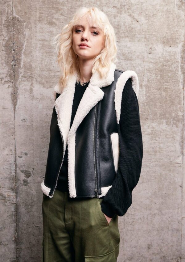 Weste in Lammfell-Optik