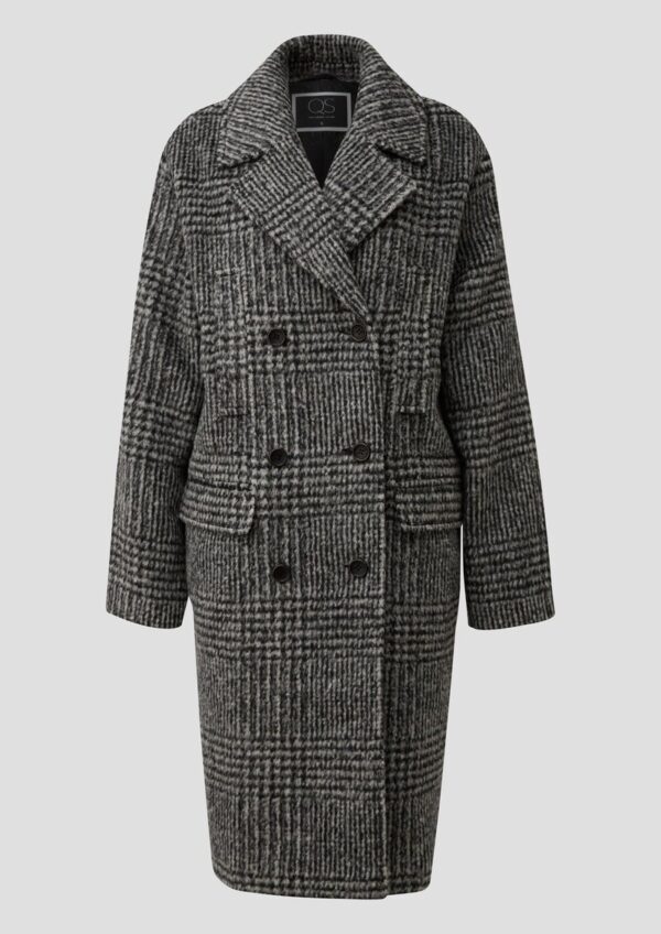 Karierter Oversize Mantel in Wolloptik