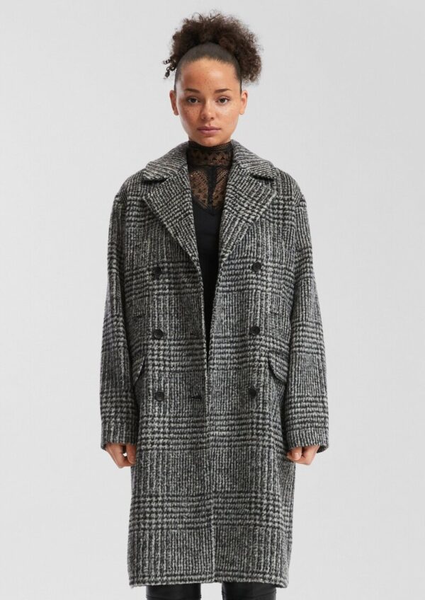 Karierter Oversize Mantel in Wolloptik