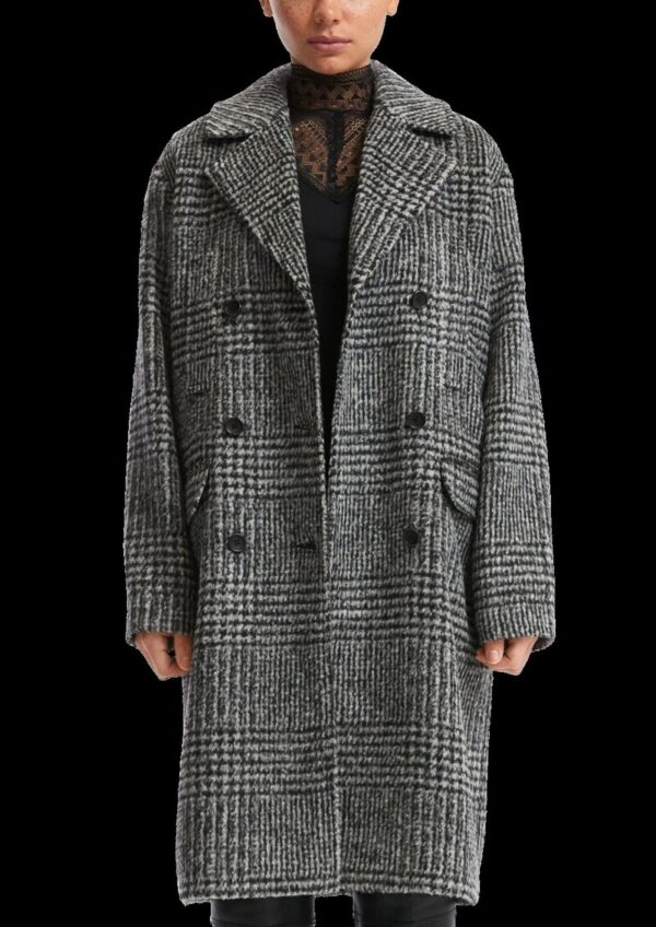 Karierter Oversize Mantel in Wolloptik