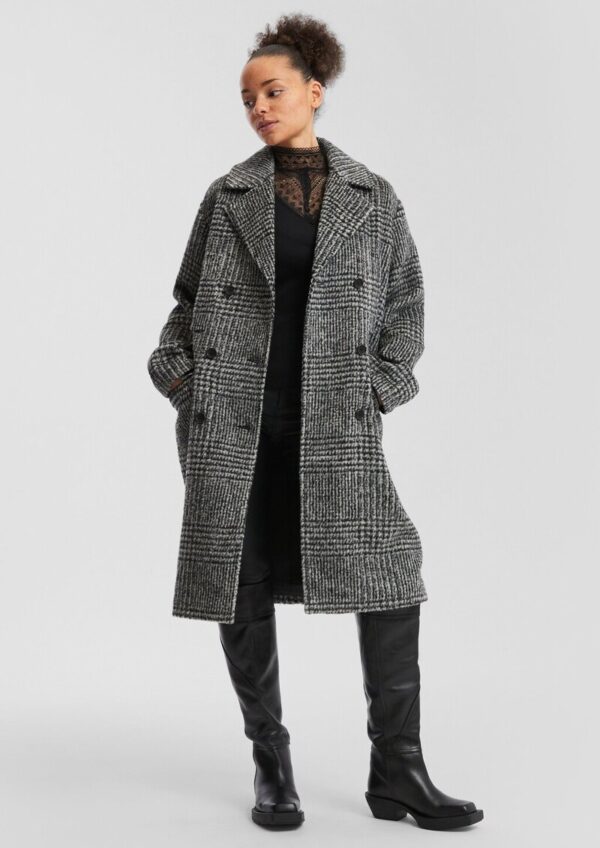 Karierter Oversize Mantel in Wolloptik