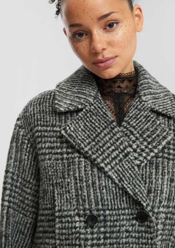 Karierter Oversize Mantel in Wolloptik