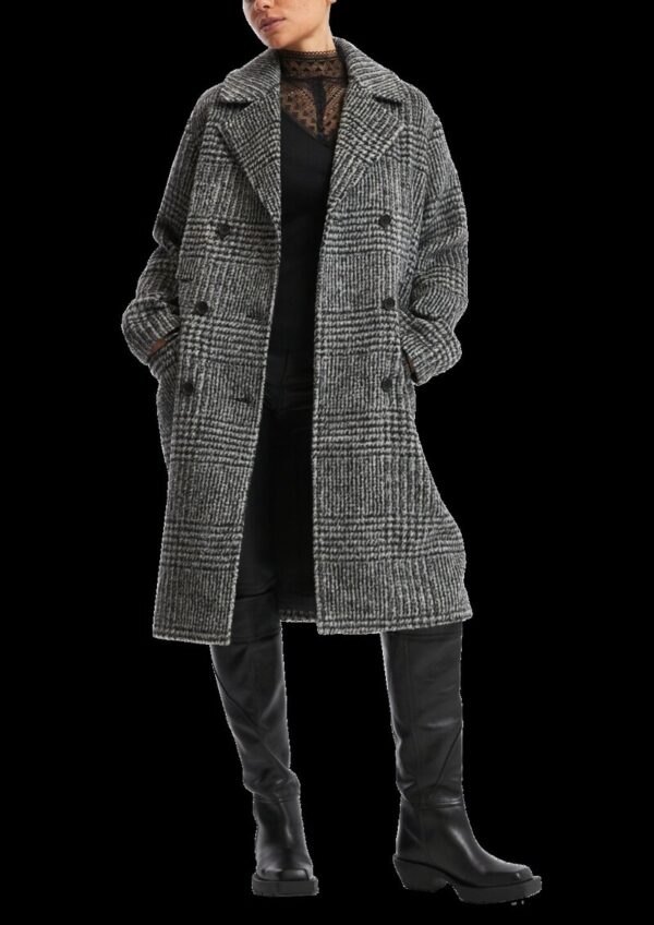 Karierter Oversize Mantel in Wolloptik