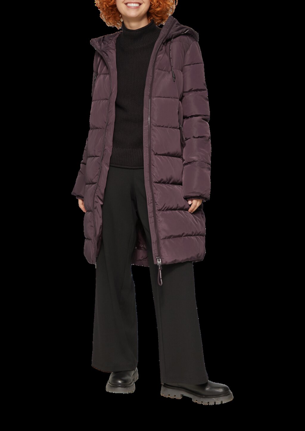 Gesteppter Mantel mit Kapuze