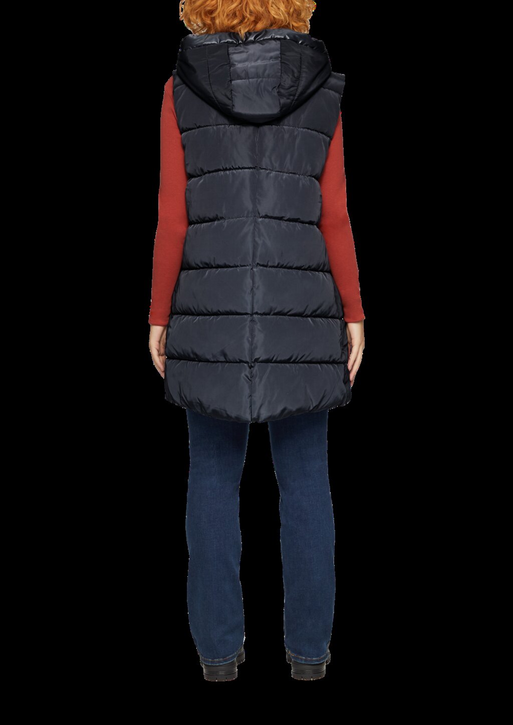 Gesteppte Outdoor-Weste mit Kapuze