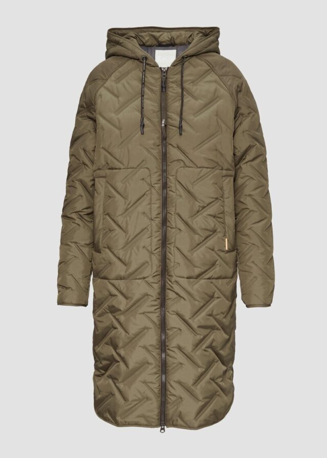 Leichter Steppmantel mit Kapuze