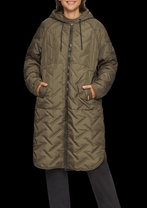 Leichter Steppmantel mit Kapuze