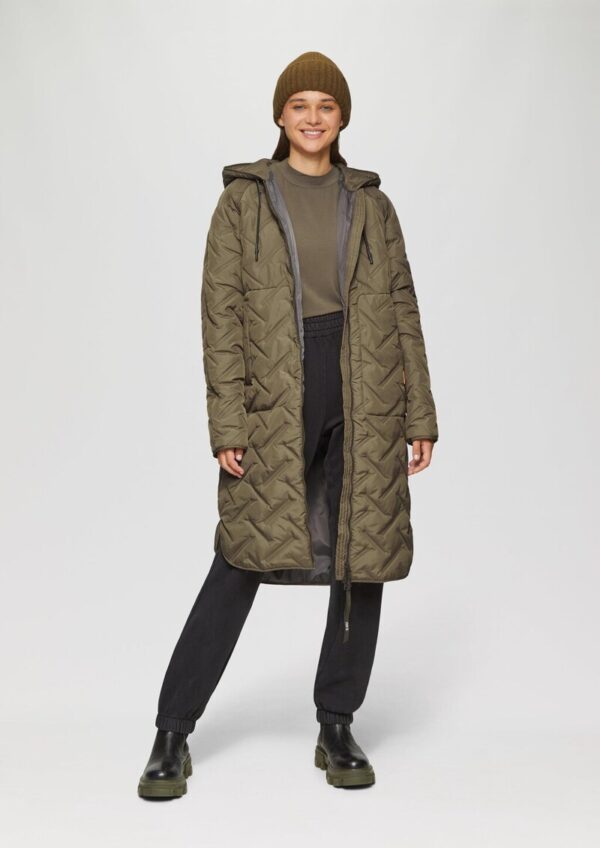 Leichter Steppmantel mit Kapuze